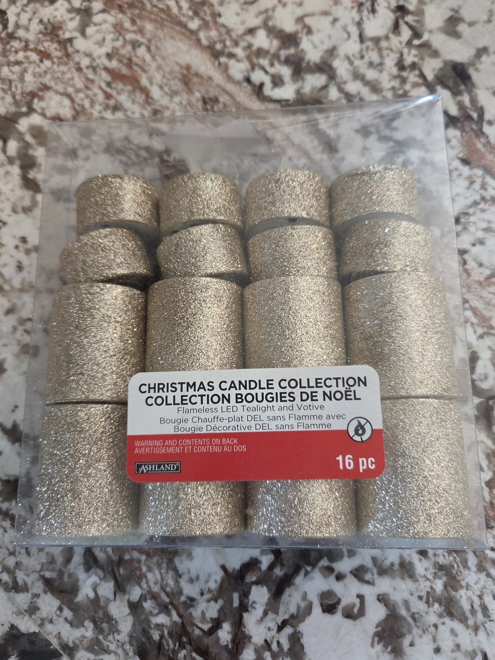 Ashland Gold Glitter Flameless Tealight & Votive Set - 16 pc